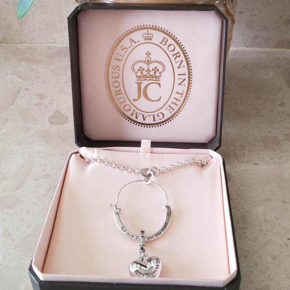 Juicy Couture necklace and charm holder w/ heart